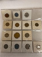 Sheet of Canadian coins