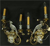 PAIR OF SHERLE WAGNER TWO-LIGHT SCONCES