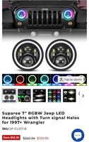 Suparee 7" RGBW Jeep LED Headlights
