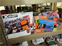x shot zuru and nerf easy play guns. with bullets