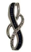 Elegant Fancy Blue Diamond Accented Pendant