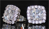 Cushion Cut 7.50 ct White Topaz Stud Earrings