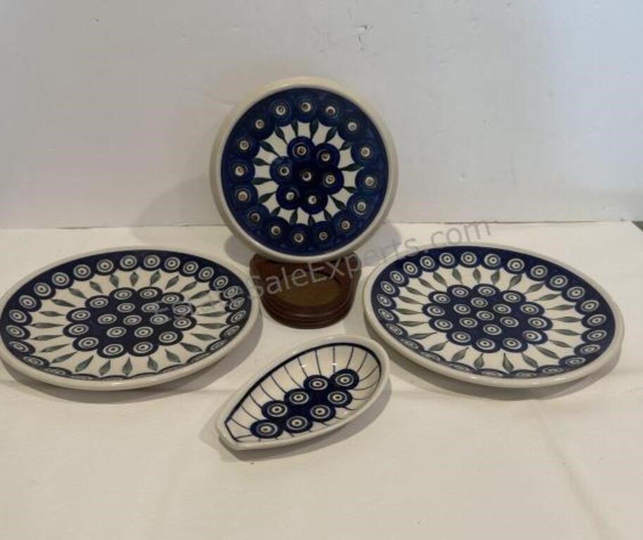 POLISH HANDMADE POTTERY PEACOCK Ceramika