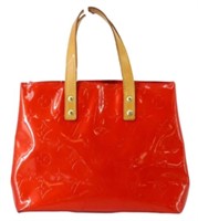 Louis Vuitton Red Orange Vernis Handbag PM