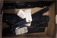 BOX OF ASSORTED NEW MOWER BLADES