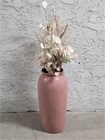 Pink Vase w/ Silk Flowers 42in Tall