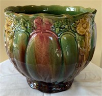 VTG Jardiniere Majolica Pottery Blended Glaze Pot
