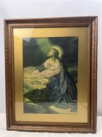 Jesus in the garden framed print