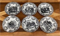 (6) 8" Boch La Louviere Belgium Plates