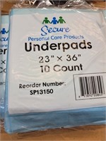 F7) 5- packs of 10 each 23x36 underpads