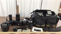Pentax super program camera and accessories