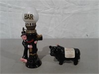 Vtg Bar Oil Lamp & Willsher' Black Bull