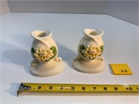 Vtg Hull Water Lily Candle Sticks