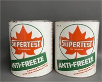 Pair of Early Supertest Anti-Freeze Tins