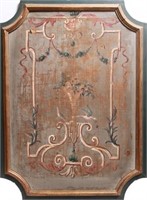 Neoclassical Painted Canvas Panel, Mounted Antique