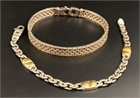 Sterling silver 18k gold bracelet and sterling