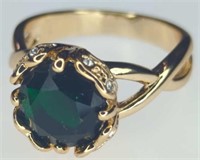 Gold tone gemstone ring size 8
