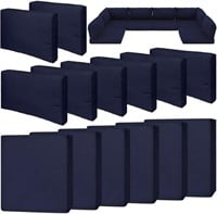 14pc Outdoor Patio Waterproof Cushion Covers Navy