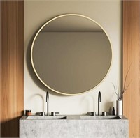 Tones 24'' Round Wall-Mounted Mirror - Gold