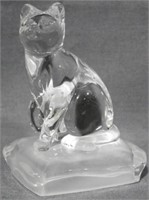 Cristal d'Arques Glass Cat on Pillow 5.5"