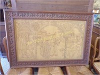 Vintage Tapestry in Amazing Gothic Carved Oak