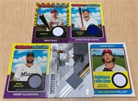 (5) GAME USED BASEBALL CARDS