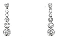 14k White Gold Natural Diamond Earrings