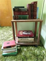 Vintage Books and Rolling Cart Lot