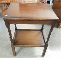 ANTIQUE BARLEY TWIST END TABLE / ACCENT TABLE