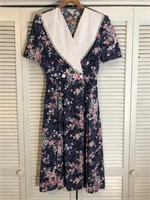 VINTAGE IMPROMPTU FLORAL PRINTED DRESS SIZE 12