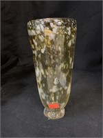 7.5 “ YELLOW & CLEAR ART GLASS VASE