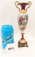 Limoges Style Hand Painted Double Handle Urn (A)