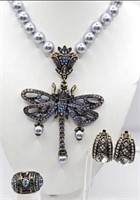Heidi Daus Dragonfly Necklace with Coordinating