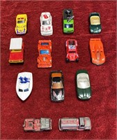 Set of (11) Matchbox Cars plus (2) Old Metal Cars