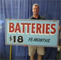 double sided "batteries" wooden sign 48" x 24"