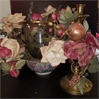 Brass and Bowl Candle Holders
