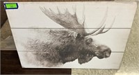 Wooden Moose Picture 21 x 31.5