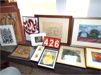 asst. framed prints & art work