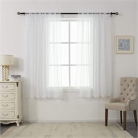 2-Panels, Sheer Voile Pocket Curtains 52"x63"
