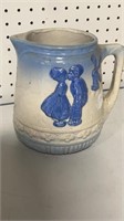 Blue & White Salt Glaze Pitcher