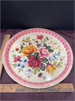Made in England metal tray flower design
