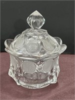Vintage COIN glass clear lidded dish