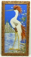 * Vintage Large Stork Feather Art