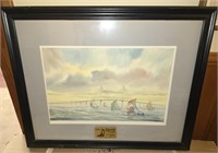 Signed James Ware Watercolor Print Kahlua Cup