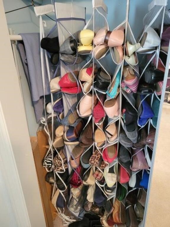 50+ PAIRS OF LADIES SHOES - SIZE 8 1/2 -