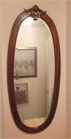 ANTIQUE OVAL BEVELED GLASS MIRROR