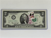 RARE 1976 US STAMPED 1st DAY ISSUE $2 DOLLAR BILL