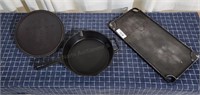 P3 2pc Cast alloy griddle, Cast skillet with lid,