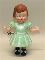 1950s Irwin Walking Doll Wind-Up with Key 11 Inch