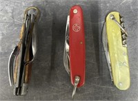 (J) Lot Of 3 Pocket Knifes: Craftsman & Wenger